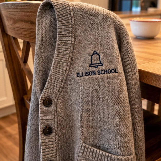 Customer photo of a custom knit cardigan
